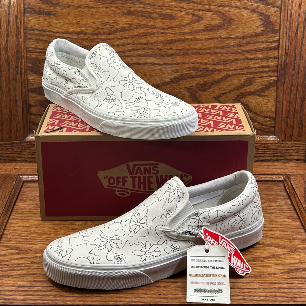Vans Classic Slip On U Paint Camo Daisy Shoes‎ Size Men 12 Womens 13.5 Brand new